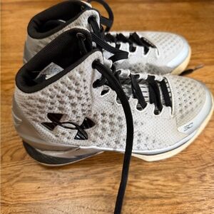 Under Armour White and Black High-Top Sneakers